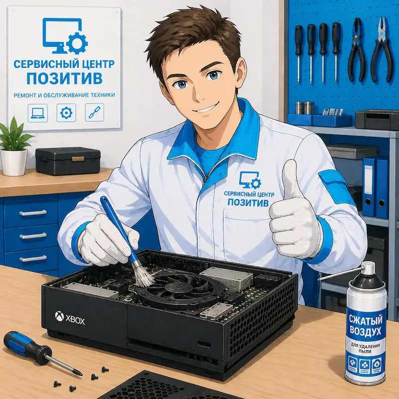 Чистка игровой приставки от пыли в Сургуте | Замена термопасты