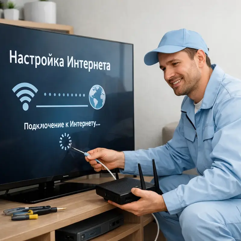 Настройка интернета на ТВ в Сургуте