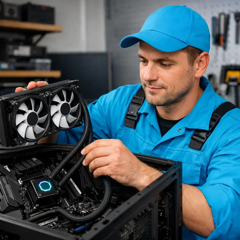 Установка водяного охлаждения на компьютер в Сургуте