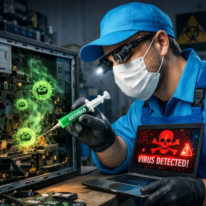 Лечение компьютера от вирусов в Сургуте на дому